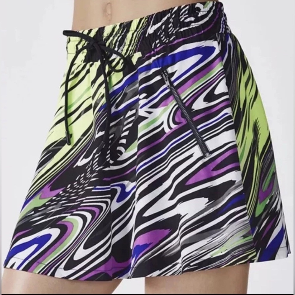 Fabletics Mini Mikah Skirt L Multi Colorful Elastic Waist Pockets Yoga Swim